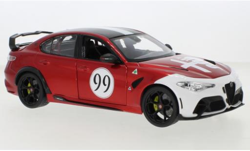 Alfa Romeo Giulia 1/18 Burago GTAm metallise rosso/bianco 2020 modellino in miniatura