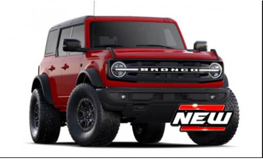 Ford Bronco 1/64 Burago Wildtrak rosso 2021 modellino in miniatura