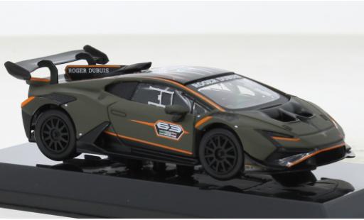 Lamborghini Huracan 1/43 Burago Super Trofeo Evo 2 mattoliv No.63 Roger Dubuis modellino in miniatura