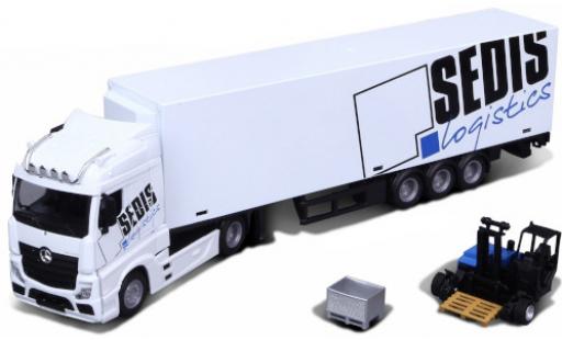 Mercedes Actros 1/43 Burago bianco/Dekor Sedis Logistics modellino in miniatura