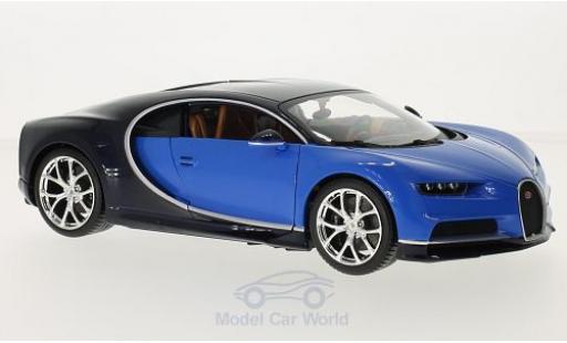 Bugatti Chiron 1/18 Burago metallico blu/blu modellino in miniatura