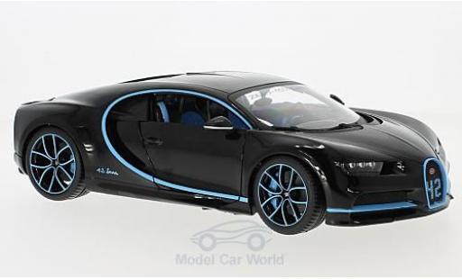 Bugatti Chiron 1/18 Burago nero Zero-400-Zero modellino in miniatura