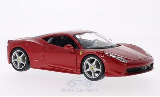 Ferrari 458 1/24 Burago Italia rosso ohne Vitrine modellino in miniatura