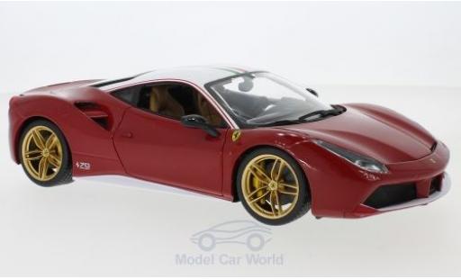 Ferrari 488 1/18 Burago GTB rosso/bianco The Lauda 2017 70 Jahre modellino in miniatura