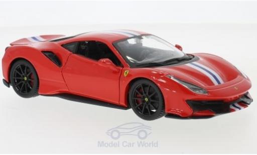 Ferrari 488 1/24 Burago Pista rosso/bianco 2018 modellino in miniatura