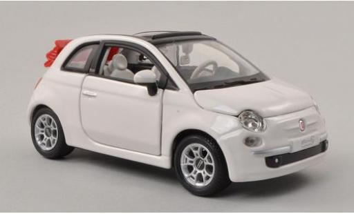 Fiat 500 1/24 Burago C Cabriolet bianco Verdeck ouvert modellino in miniatura