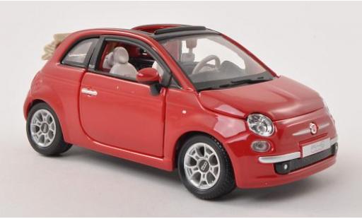 Fiat 500 1/24 Burago C rosso Verdeck ouvert modellino in miniatura