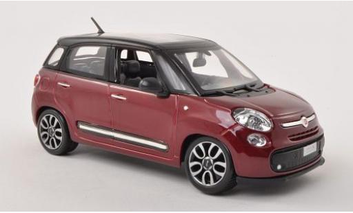 Fiat 500 1/24 Burago L metallico rosso/matt-nero modellino in miniatura