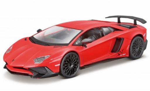 Lamborghini Aventador 1/24 Burago LP750-4 SV metallico rosso modellino in miniatura