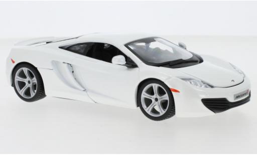 McLaren MP4-12C 1/24 Burago metallico bianco 2016 modellino in miniatura