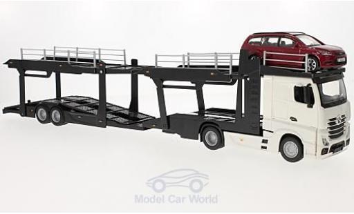 Mercedes Actros 1/43 Burago 2545 Autotransporter mit Ford Focus Turnier modellino in miniatura