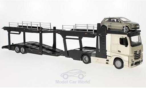 Mercedes Actros 1/43 Burago 2545 Autotransporter mit Volkswagen Polo V GTI modellino in miniatura