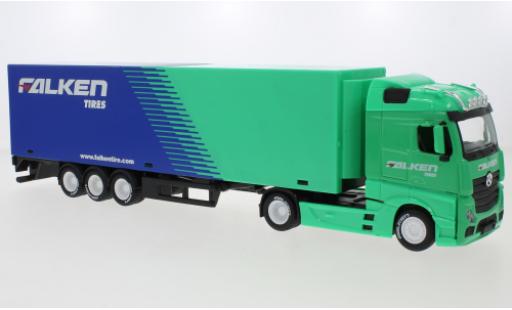 Mercedes Actros 1/43 Burago Gigaspace Falken Tires Koffersattelzug modellino in miniatura