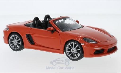 Porsche Boxster 1/24 Burago 718 orange modellino in miniatura