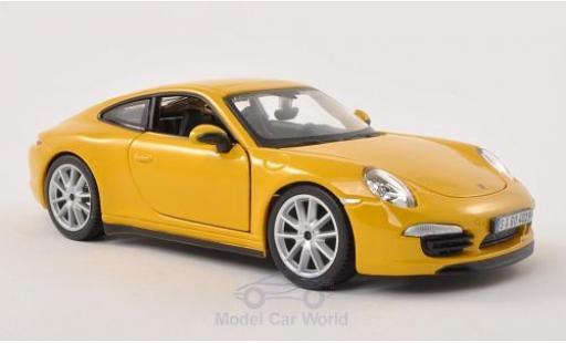 Porsche 991 S 1/24 Burago 911 () Carrera S giallo modellino in miniatura