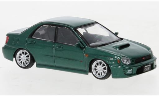 Subaru Impreza 1/64 BM Creations WRX STI metallise verde 2001 modellino in miniatura