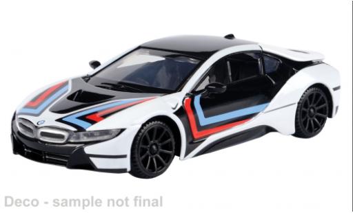 Bmw i8 1/43 Motormax weiss/Dekor 1:43 modellino in miniatura