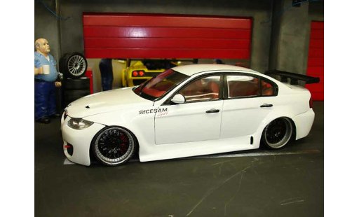 Bmw 330 tuning 1/18 Welly E90 jantes bbs preparation route tsw modellini auto