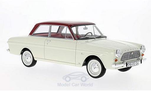 Ford Taunus 1/18 BoS Models 12M (P4) Limousine bianco/rosso 1965 modellino in miniatura