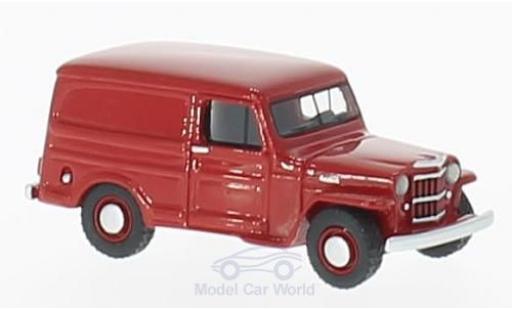 Jeep Willys 1/87 BoS Models Panel Van rosso 1954 modellino in miniatura