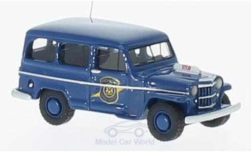 Jeep Willys 1/87 BoS Models Station Wagon blu Michigan State Police 1954 modellino in miniatura