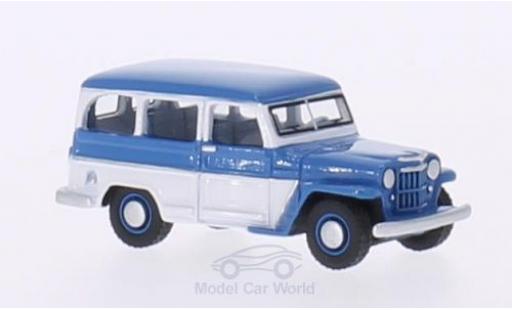 Jeep Willys 1/87 BoS Models Station Wagon blu/bianco 1954 modellino in miniatura