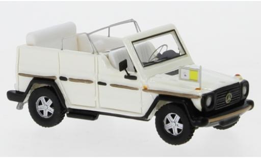 Mercedes 230 1/87 BoS Models G Papamobil metallico bianco 1980 modellino in miniatura