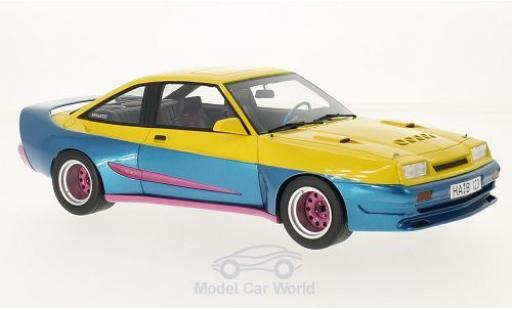 Opel Manta 1/18 BoS Models B Mattig giallo/metallico blu 1991 modellino in miniatura