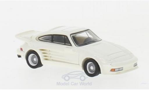Porsche 930 Turbo 1/87 BoS Models 911 Turbo Gemballa Avalanche metallico bianco 1986 modellino in miniatura