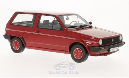 Volkswagen Polo 1/18 BoS Models II (Typ 86c) Steilheck Fox rosso 1986 modellino in miniatura