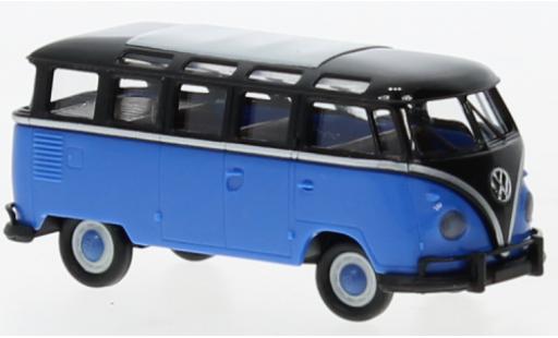Volkswagen T1 1/87 Brekina b Samba nero/blu 1960 modellino in miniatura