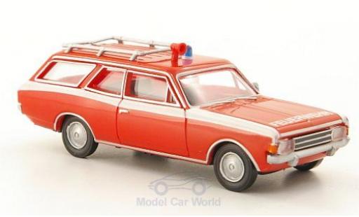 Opel Rekord 1/87 Brekina C Caravan Feuerwehr modellino in miniatura