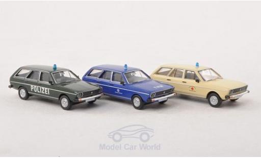 Volkswagen Passat 1/87 Brekina Variant 3er-Set Blaulicht: Polizei DRK THW modellino in miniatura