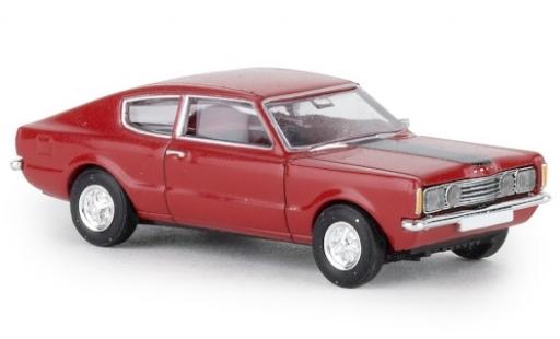 Ford Taunus 1/87 Brekina Coupe GT rosso 1972 Capot nero modellino in miniatura