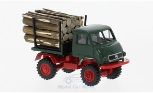 Mercedes Unimog 1/87 Brekina 402 mit Holzladung modellino in miniatura