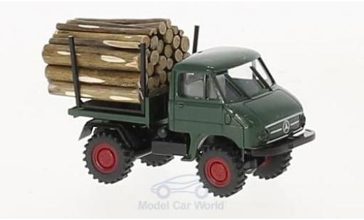 Mercedes Unimog 1/87 Brekina 411 mit Holzladung modellino in miniatura