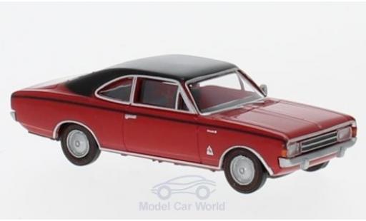 Opel Rekord 1/87 Brekina C Coupe rosso/nero aus der Schweiz modellino in miniatura