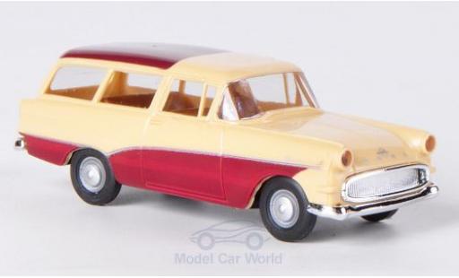 Opel Rekord 1/87 Brekina P1 Caravan beige/rosso modellino in miniatura