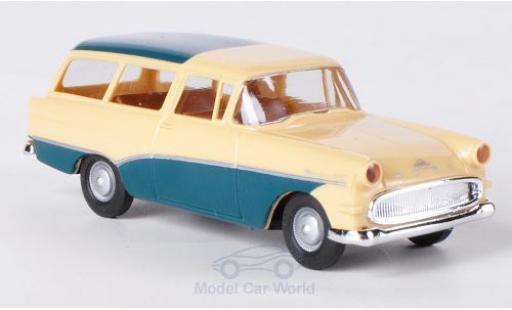 Opel Rekord 1/87 Brekina P1 Caravan beige/türkis modellino in miniatura
