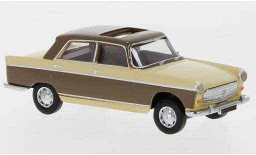 Peugeot 404 1/87 Brekina beige/marroneee 1961 toit ouvrant ouvert modellino in miniatura