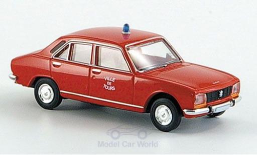 Peugeot 504 1/87 Brekina Limousine Ville de Tours Feuerwehr (F) modellino in miniatura