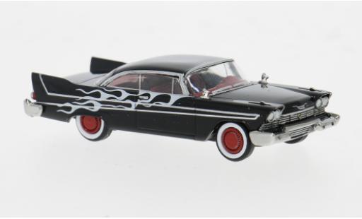 Plymouth Fury 1/87 Brekina schwarz Flames 1958 1:87 modellino in miniatura