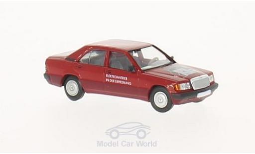 Mercedes 190 E 1/87 Brekina (W201) rosso Elektroantrieb modellino in miniatura