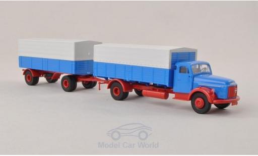 Volvo N88 1/87 Brekina blu mit rossoem Chassis modellino in miniatura