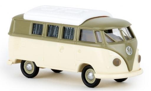 Volkswagen T1 1/87 Brekina b Camper grigio/beige 1960 avec Dormobildach modellino in miniatura