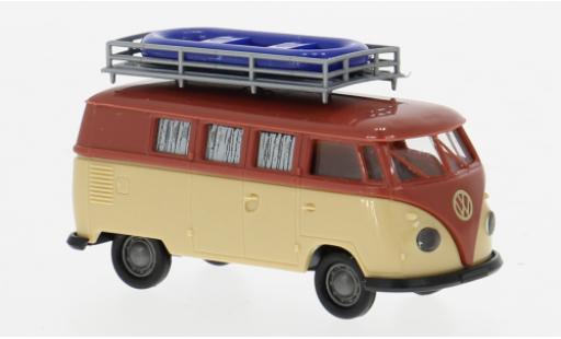 Volkswagen T1 1/87 Brekina b Camper rot/beige 1960 1:87 modellino in miniatura