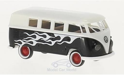 Volkswagen T1 B 1/87 Brekina b Kombi blu/Dekor Flames modellino in miniatura