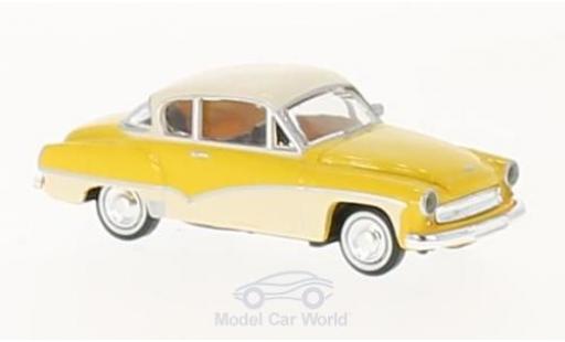 Wartburg 311 1/87 Brekina Coupe giallo/bianco modellino in miniatura