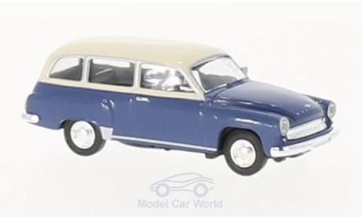 Wartburg 311 1/87 Brekina Kombi blu/beige modellino in miniatura