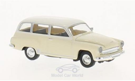 Wartburg 311 1/87 Brekina Kombi beige/bianco modellino in miniatura